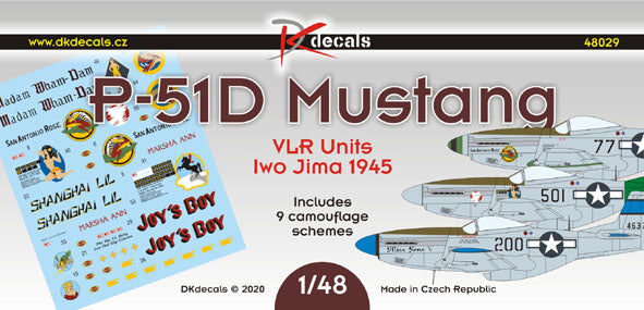 DK Decals DKD48029 1:48 P-51D Mustang VLR Units Iwo Jima 1945