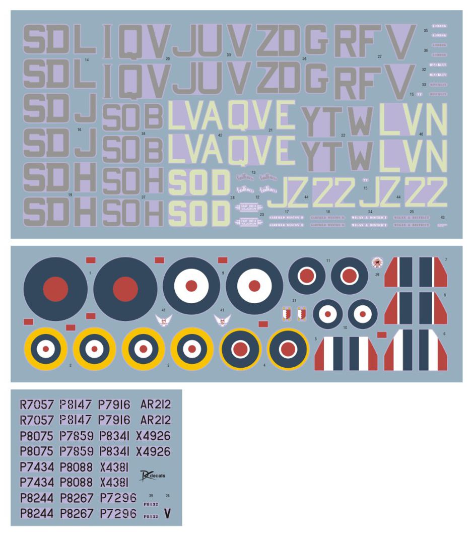 DK Decals DKD48031 1:48 Spitfire Mk.I/II Czechoslovak Pilots RAF