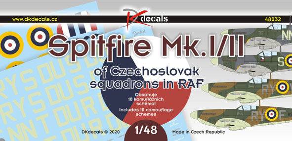DK Decals DKD48032 1:48 Spitfire Mk.I/II Czechoslovak Squadrons RAF