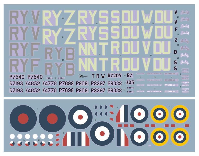 DK Decals DKD48032 1:48 Spitfire Mk.I/II Czechoslovak Squadrons RAF