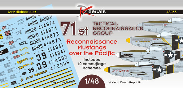 DK Decals DKD48033 1:48 71st TRG Recon Mustangs over the Pacific