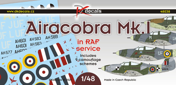 DK Decals DKD48038 1:48 Bell Airacobra Mk.I in RAF service 1