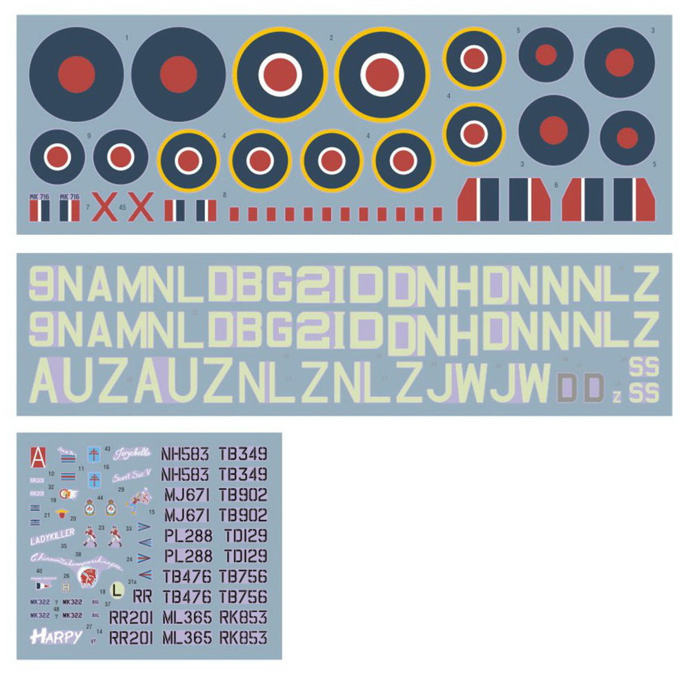 DK Decals DKD48039 1:48 Supermarine Spitfire Mk.IX/XVI 2nd TAF 1