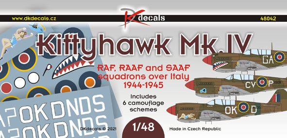 DK Decals DKD48042 1:48 Curtiss Kittyhawk Mk.IV