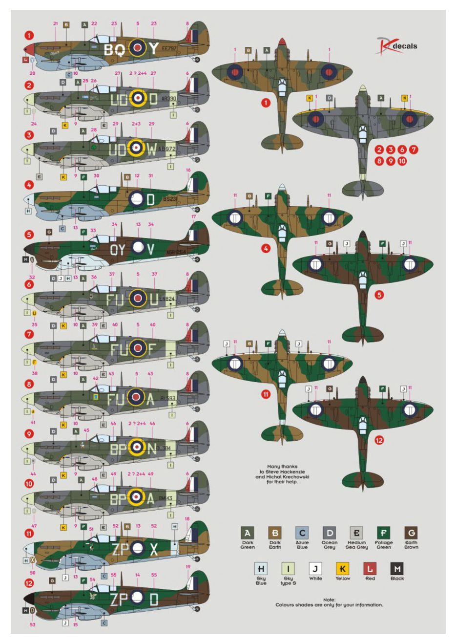 DK Decals DKD48043 1:48 Supermarine Spitfire Mk.V in RAAF Squadrons 1