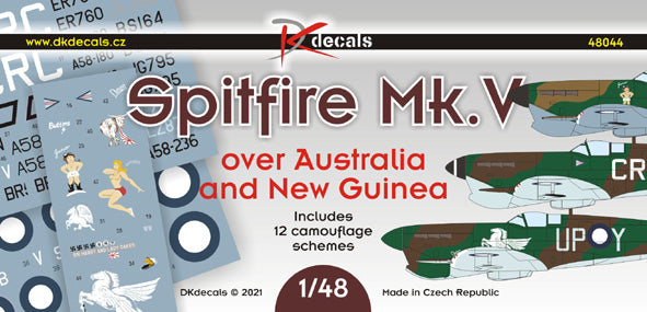 DK Decals DKD48044 1:48 Supermarine Spitfire Mk.V over Australia & New Guinea 1