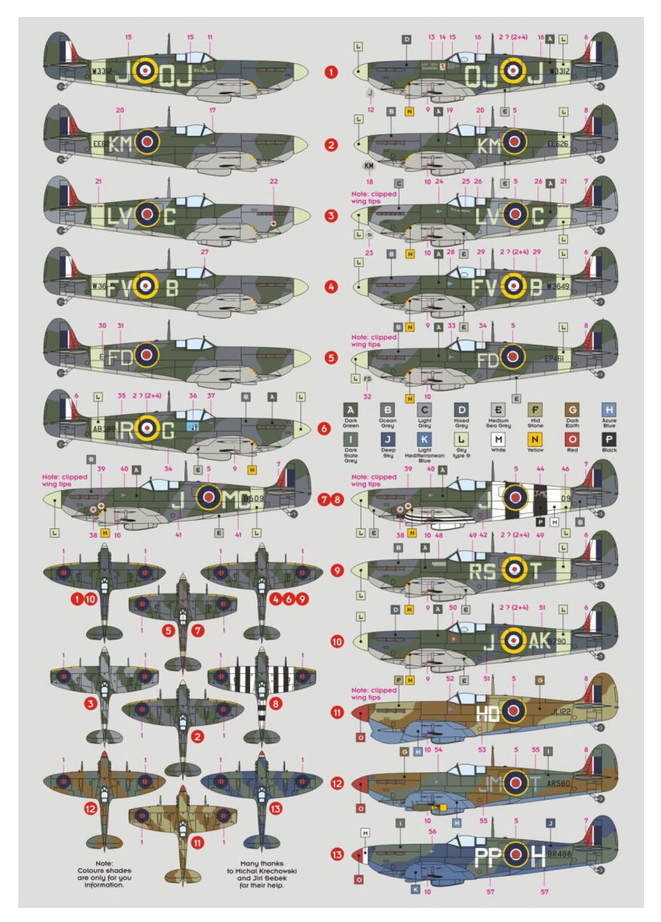 DK Decals DKD48045 1:48 Supermarine Spitfire Mk.V of Wing Commanders 1