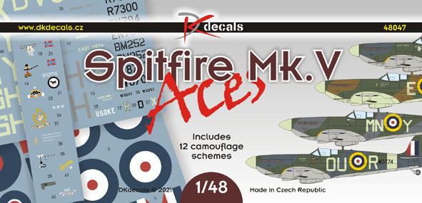 DK Decals DKD48047 1:48 Supermarine Spitfire Mk.V Aces 1