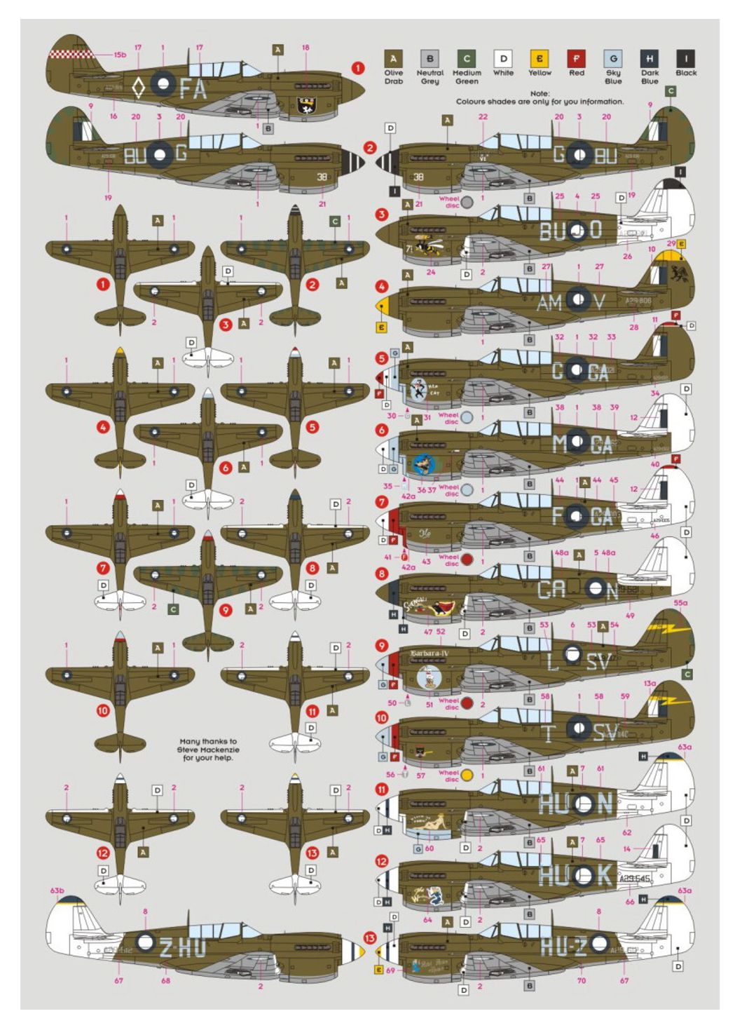 DK Decals DKD48048 1:48 Curtiss P-40N Warhawk in RAAF service 1