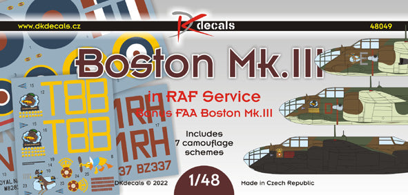 DK Decals DKD48049 1:48 Douglas Boston Mk.III in RAF service 1