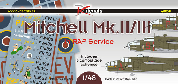 DK Decals DKD48050 1:48 North-American Mitchell Mk.II/III in RAF service 1