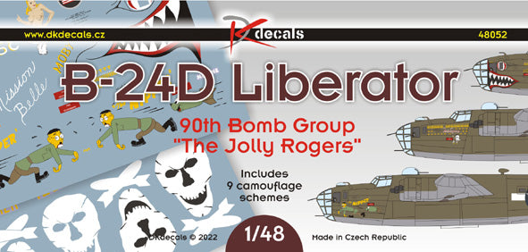 DK Decals DKD48052 1:48 Consolidated B-24D Liberator 90th BG The Jolly Rogers 1