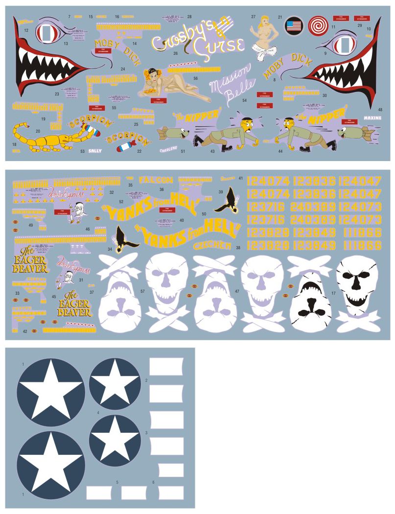 DK Decals DKD48052 1:48 Consolidated B-24D Liberator 90th BG The Jolly Rogers 1