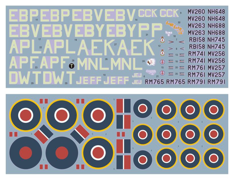 DK Decals DKD48053 1:48 Supermarine Spitfire Mk.XIV 2nd TAF 1