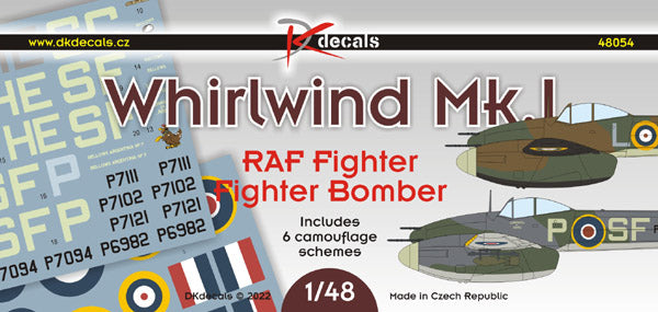 DK Decals DKD48054 1:48 Westland Whirlwind Mk.I Westland Whirlwind Mk.I 1
