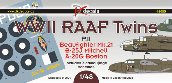 DK Decals DKD48055 1:48 WWII RAAF Twins Beaufighter/Boston/Mitchell