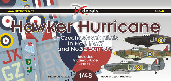 DK Decals DKD48060 1:48 Hawker Hurricane of Czechoslovak pilots