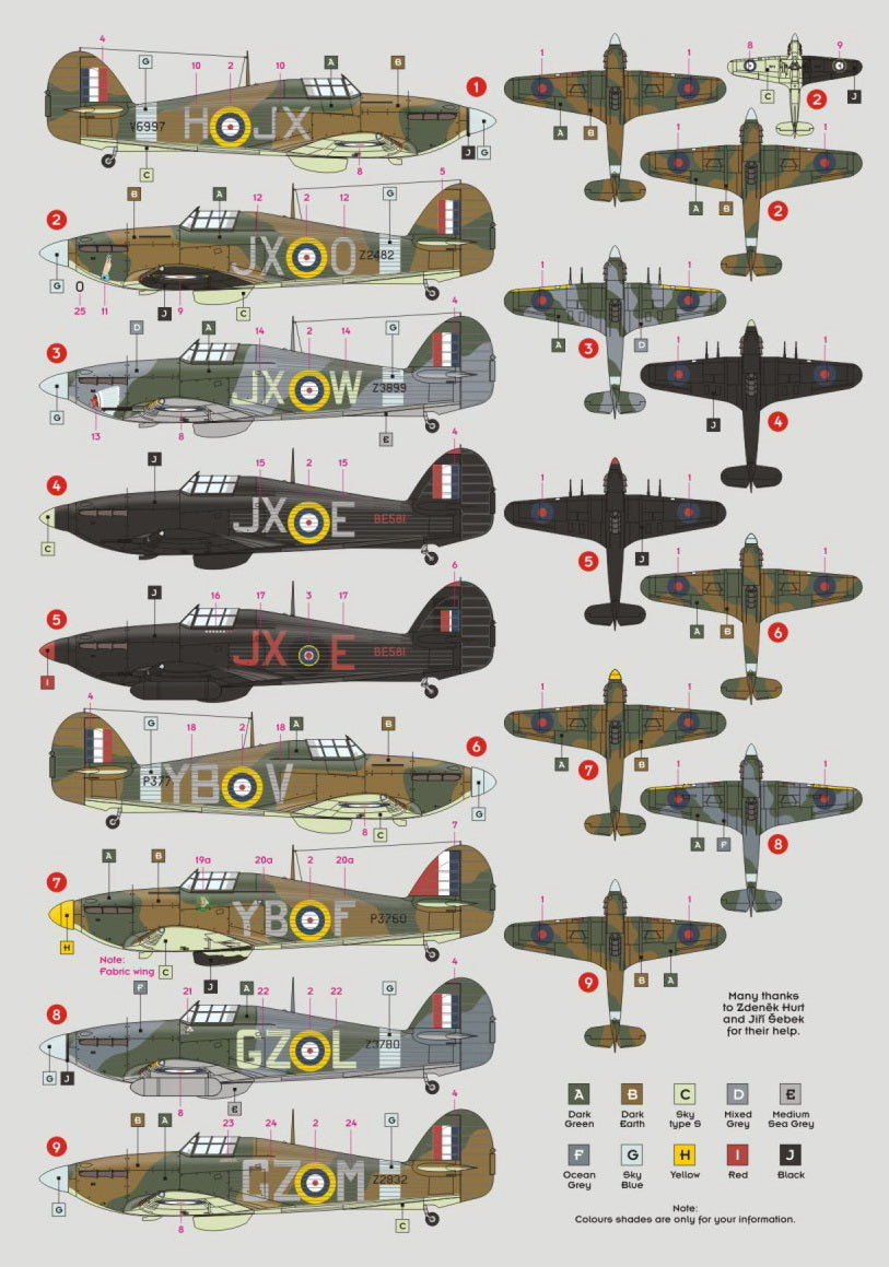 DK Decals DKD48060 1:48 Hawker Hurricane of Czechoslovak pilots