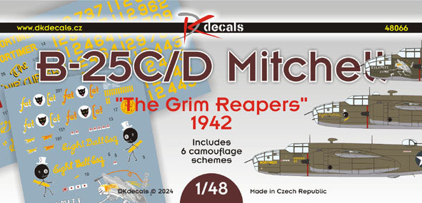 DK Decals DKD48066 1:48 B-25C/D Mitchell 'The Grim Reapers' 1942 1