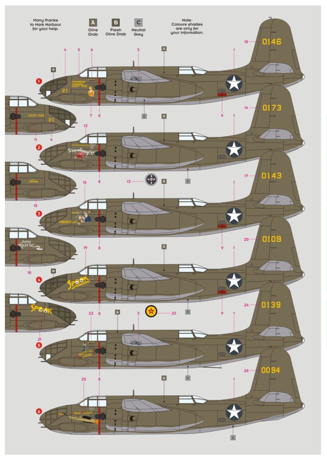 DK Decals DKD48067 1:48 Douglas A-20A Havoc 'The Grim Reapers' 1942 1