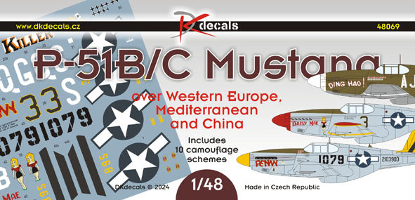 DK Decals DKD48069 1:48 North-American P-51B Mustang, Pt.1 1