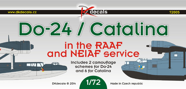 DK Decals DKD72005 1:72 Dornier Do-24T & Catalina in RAAF and NEIAF