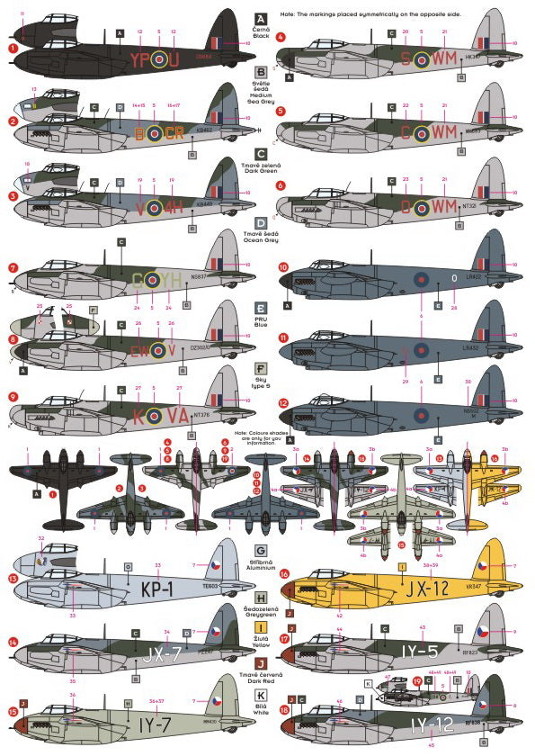DK Decals DKD72013 1:72 de Havilland Mosquito in CzAF