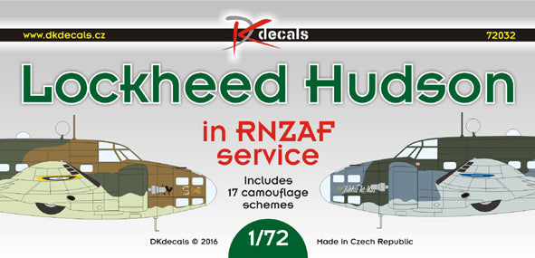 DK Decals DKD72032 1:72 Lockheed Hudson in RNZAF Service