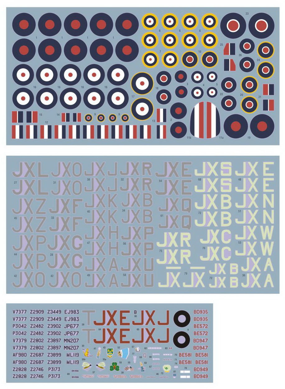 DK Decals DKD72059 1:72 No.1 Sq RAF WWII Hurricane/Typhoon/Spitfire