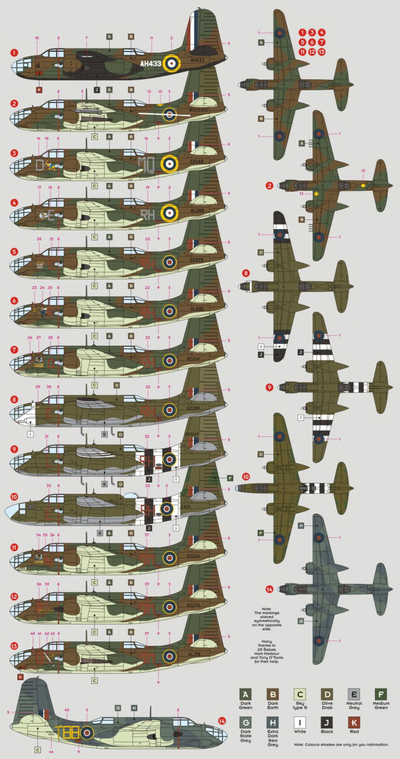 DK Decals DKD72062 1:72 Douglas Boston Mk.II/III/IV RAF Europe part 1