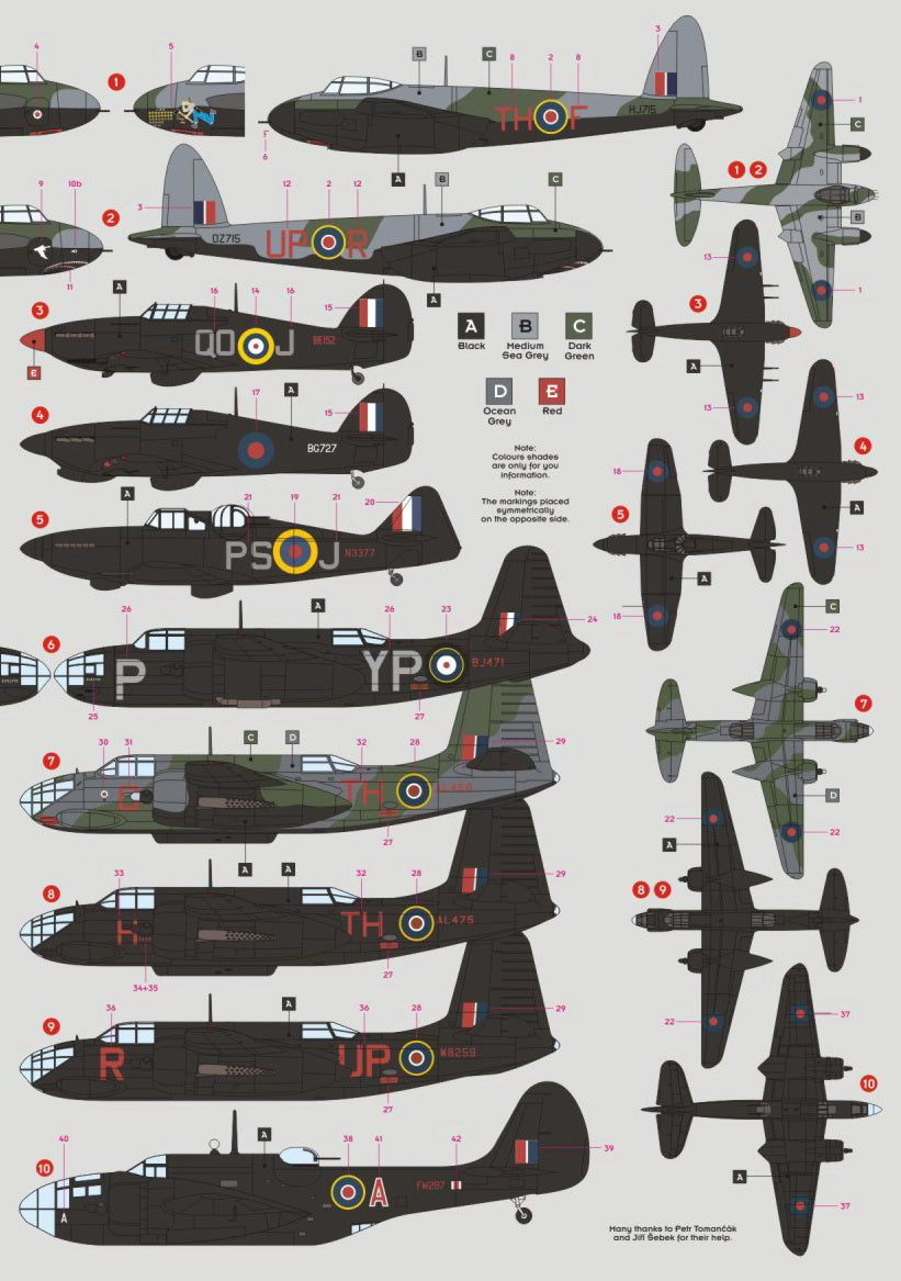 DK Decals DKD72068 1:72 Night Intruders Pt.2 Hurricane/Boston/Mosquito