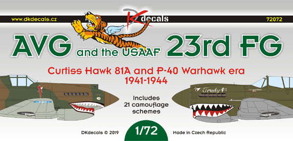 DK Decals DKD72072 1:72 Re-print! AVG/23rd FG