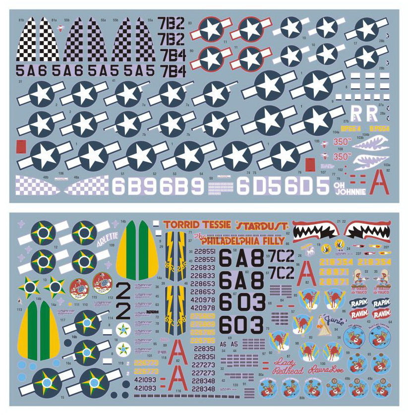 DK Decals DKD72073 1:72 350th Fighter Group P-39 & P-47 Africa/Italy