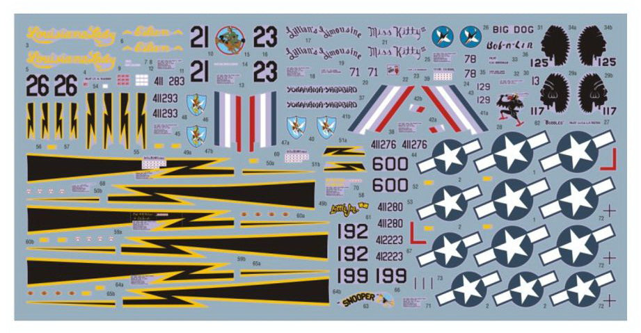 DK Decals DKD72084 1:72 23rd FG North-American P-51D/K & F-6K Mustang 1