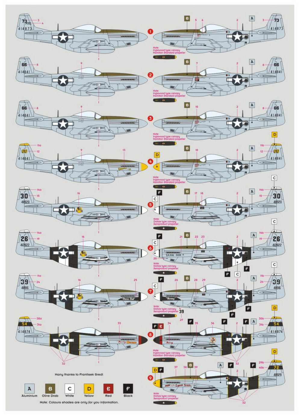 DK Decals DKD72086 1:72 North-American F-6D/K Mustang Pacific