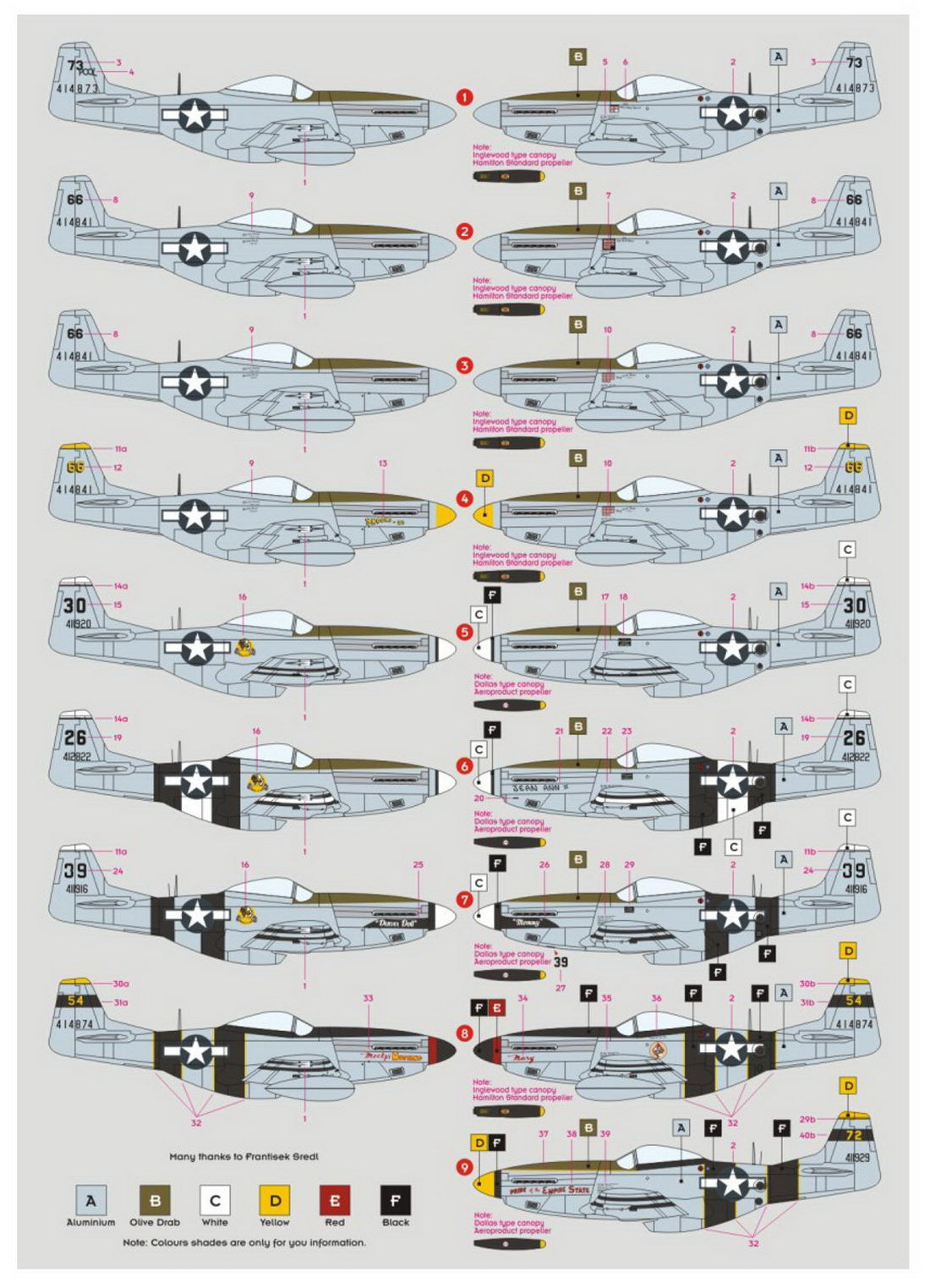 DK Decals DKD72086 1:72 North-American F-6D/K Mustang Pacific