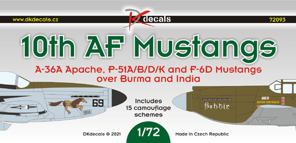 DK Decals DKD72093 1:72 10th AF Mustangs 1