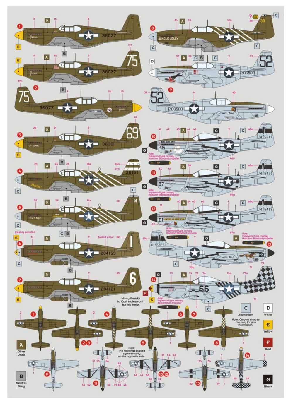 DK Decals DKD72093 1:72 10th AF Mustangs 1