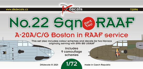 DK Decals DKD72096 1:72 No.22 Sq