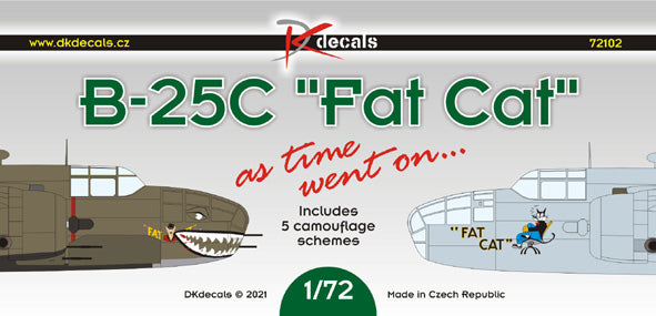 DK Decals DKD72102 1:72 North-American B-25C Mitchell "Fat Cat" as time went on