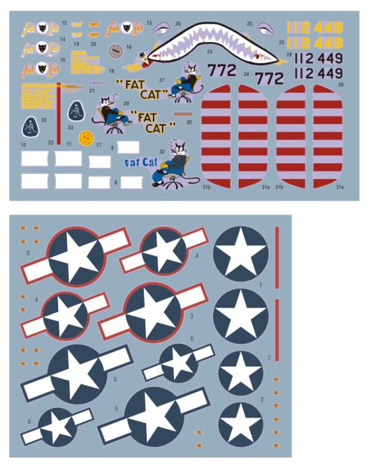 DK Decals DKD72102 1:72 North-American B-25C Mitchell "Fat Cat" as time went on