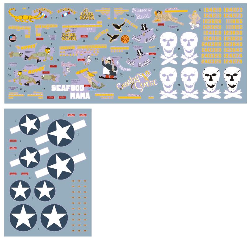 DK Decals DKD72106 1:72 Consolidated B-24D Liberator 90th BG The Jolly Rogers 1