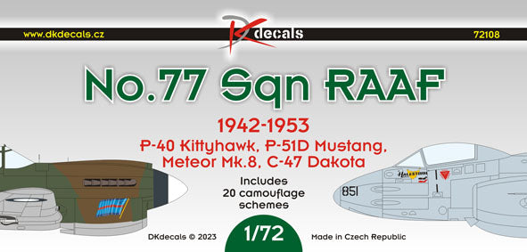 DK Decals DKD72108 1:72 No.77 Sq