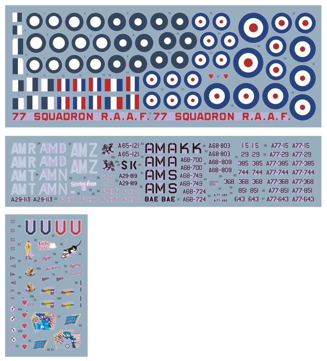 DK Decals DKD72108 1:72 No.77 Sq