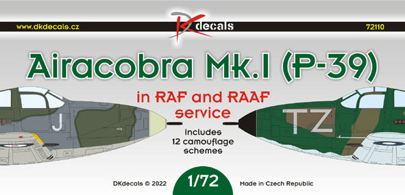DK Decals DKD72110 1:72 Bell Airacobra Mk.I