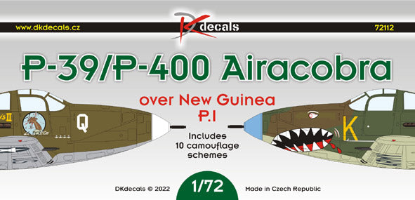 DK Decals DKD72112 1:72 Bell P-39/P-400 Airacobra over New Guinea, Pt.1 1