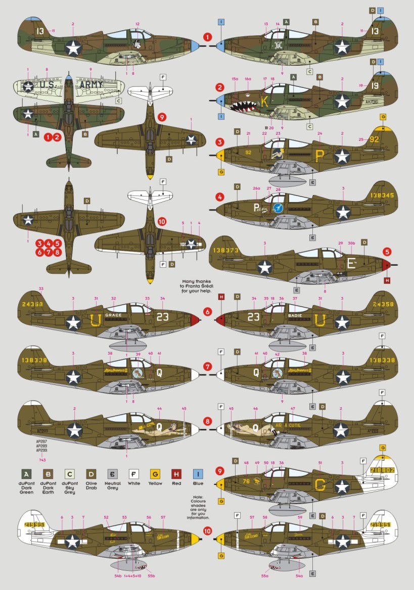 DK Decals DKD72112 1:72 Bell P-39/P-400 Airacobra over New Guinea, Pt.1 1