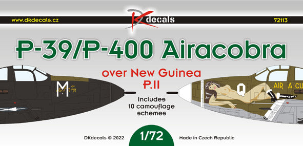 DK Decals DKD72113 1:72 Bell P-39/P-400 Airacobra over New Guinea, Pt.2 1