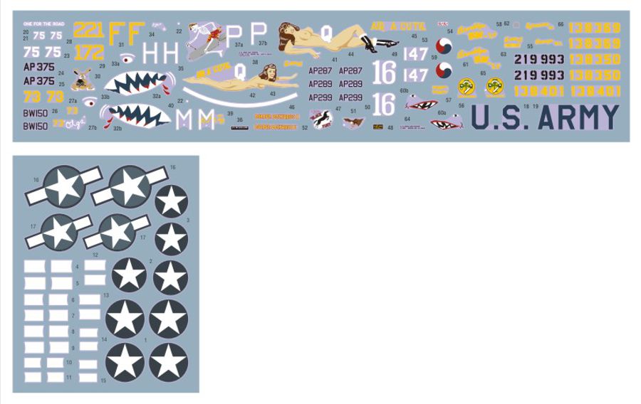 DK Decals DKD72113 1:72 Bell P-39/P-400 Airacobra over New Guinea, Pt.2 1