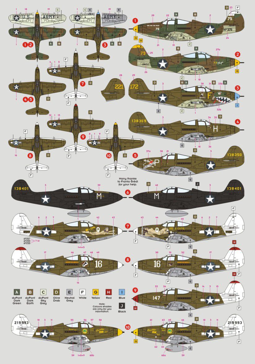 DK Decals DKD72113 1:72 Bell P-39/P-400 Airacobra over New Guinea, Pt.2 1